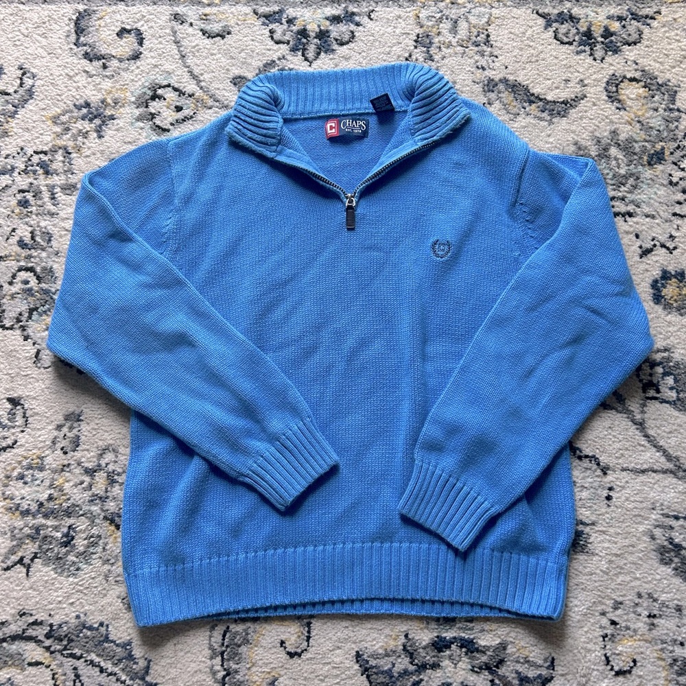Men’s XL Blue Chaps Quarter Zip Sweater